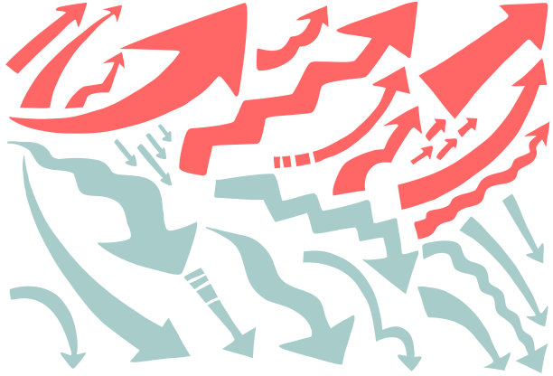 箭头向上和向下插图材料图片下载