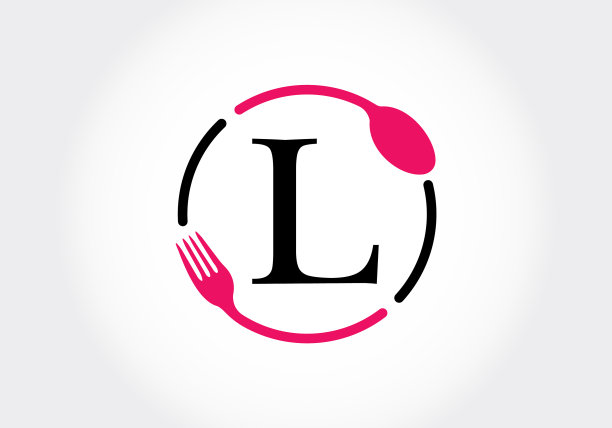 首字母组合字母与叉子勺子图片下载