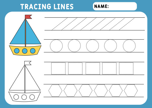 为孩子画线工作表图片下载