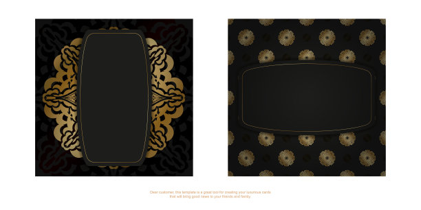 深色传单与黄金豪华装饰图片下载