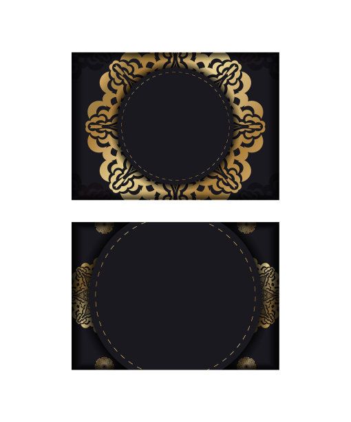 深色卡与金色希腊图案图片下载