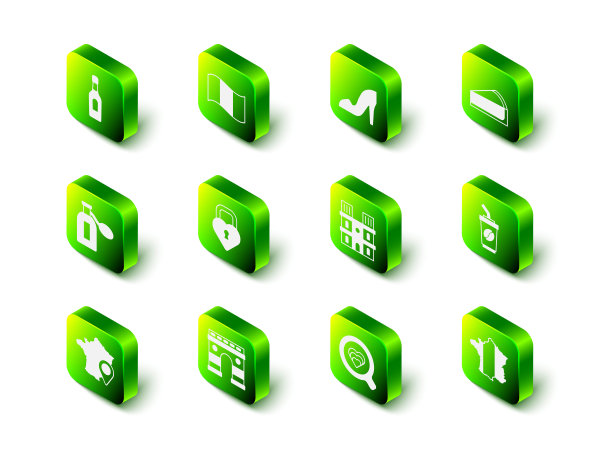 Set Flag France, Woman shoe, Cherry cheesecake slice, Coffee cup to go, Map, Notre Dame de Paris, and凯旋门图标。向量图片下载