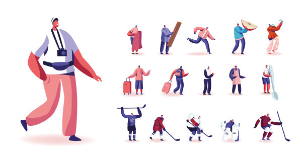 设置男游客与相机图片下载