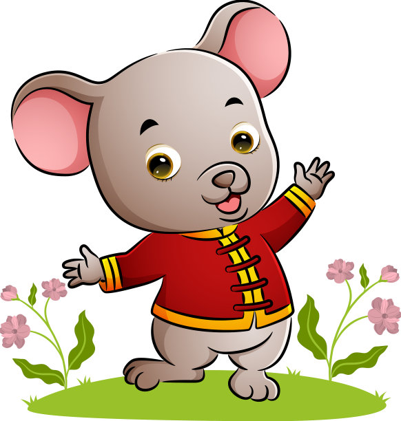 快乐老鼠穿着旗袍翩翩起舞图片下载