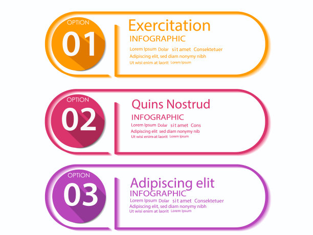 带有业务演示选项或步骤的信息图形设计模板图片下载