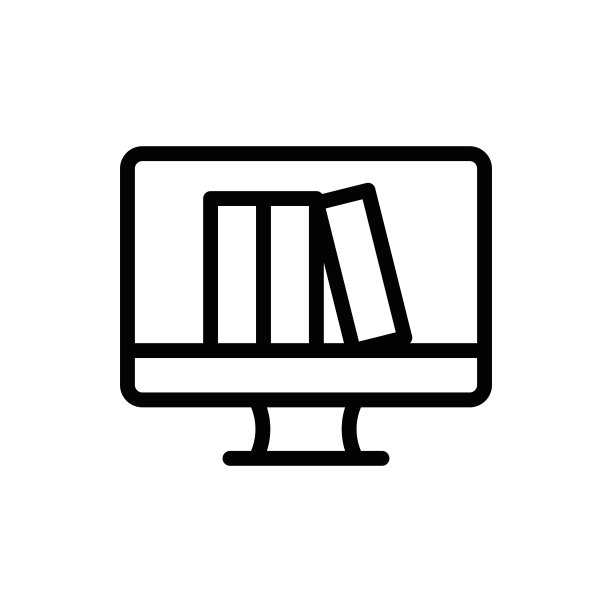 网上图书馆线图标图片下载