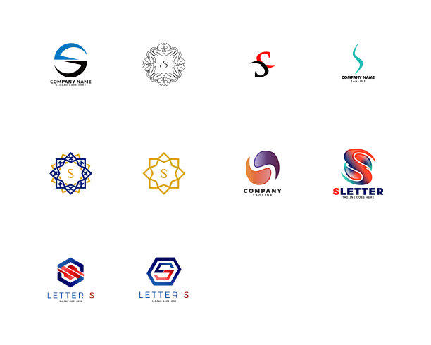 一套首字母的标志模板设计图片下载