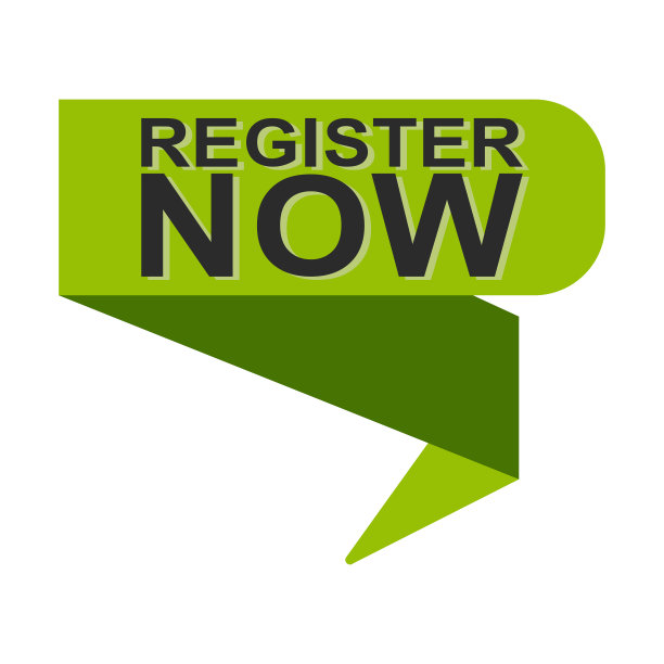 现在注册在绿色丝带按钮指针上的语音气泡标签图片下载