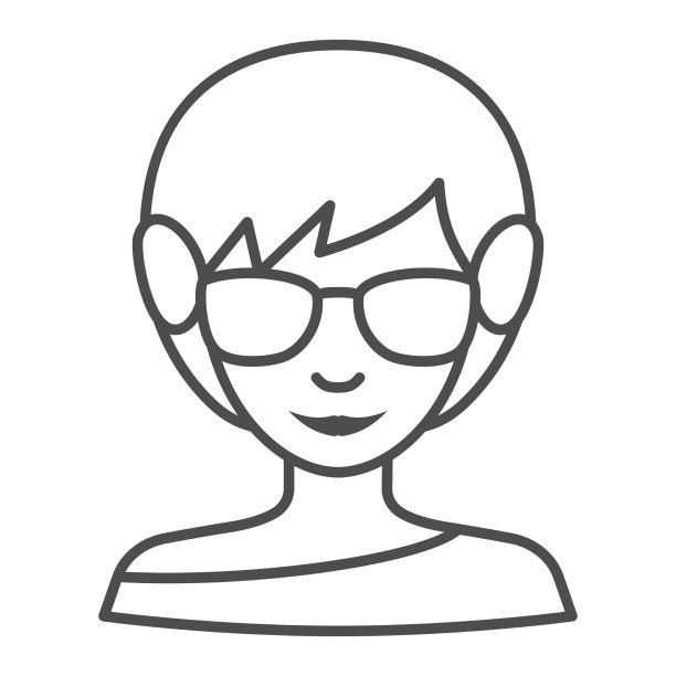 女孩戴着太阳镜细线图标天气和图片下载