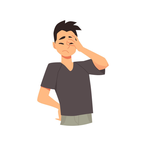年轻的男性卡通人物沮丧沮丧图片下载