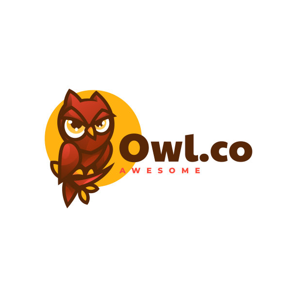 标志猫头鹰渐变彩色风格图片下载