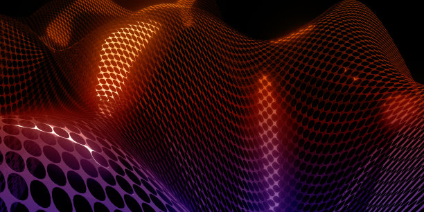 圆形网格技术背景反射发光表面数字波3d插图图片下载