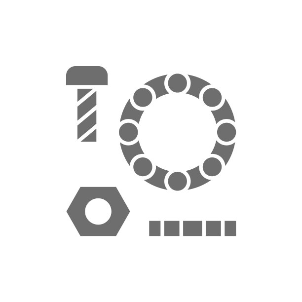 带螺栓和轴承的金属部件垫圈为灰色图片下载