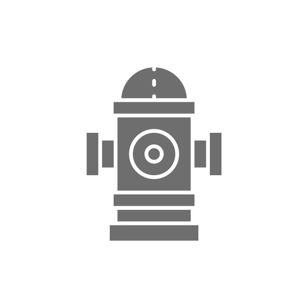 消防栓灰色图标隔离在白色上图片下载