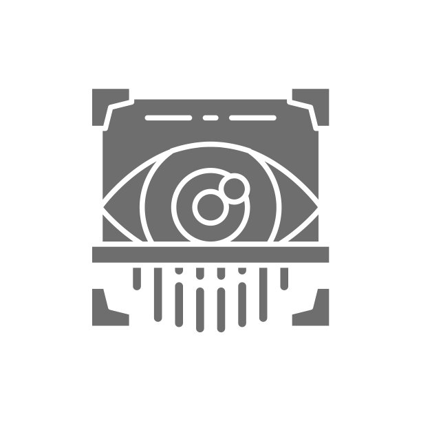 眼睛扫描视网膜扫描仪灰色图标图片下载