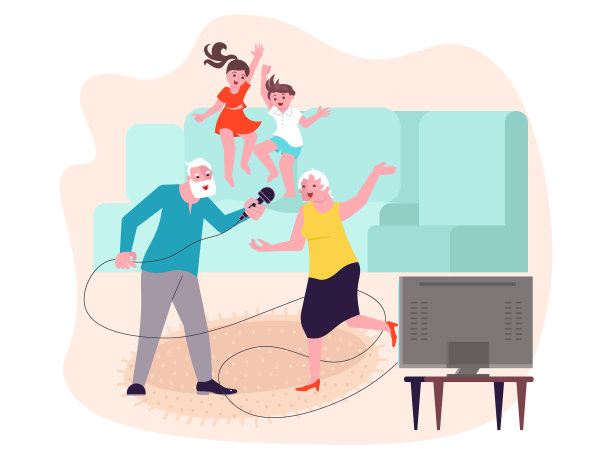 祖父母与孙辈共度时光图片下载