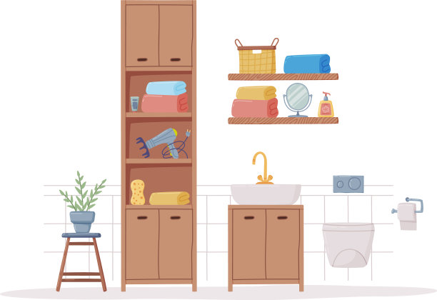 浴室或盥洗室内设橱柜图片下载