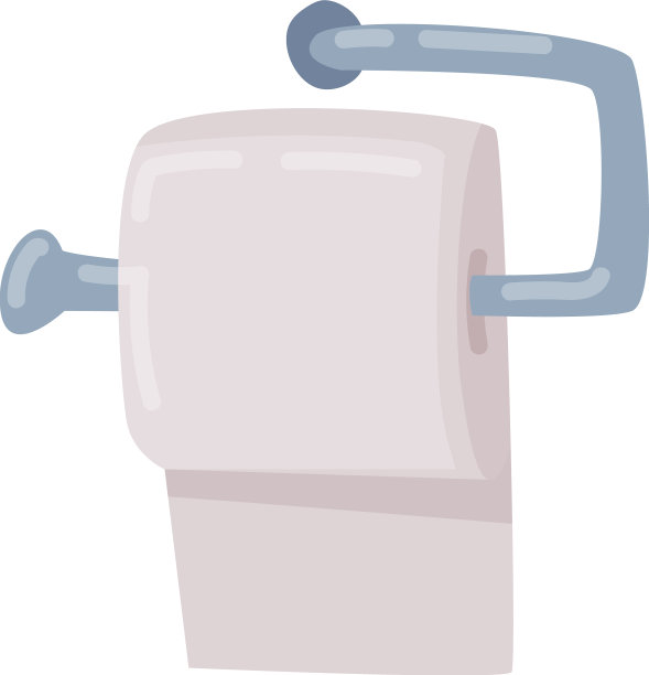 卫生纸卷在金属支架上隔离图片下载