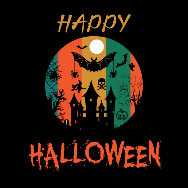 万圣节的t恤设计图片下载