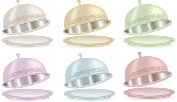 有颜色盖子的金属盘子图片下载