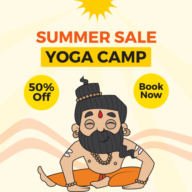夏季瑜伽营横幅设计图片下载