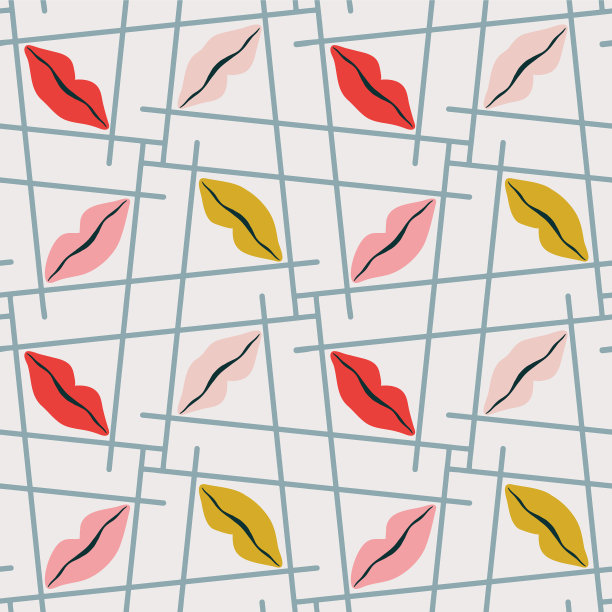 抽象的网格纹理与程式化的叶子图片下载
