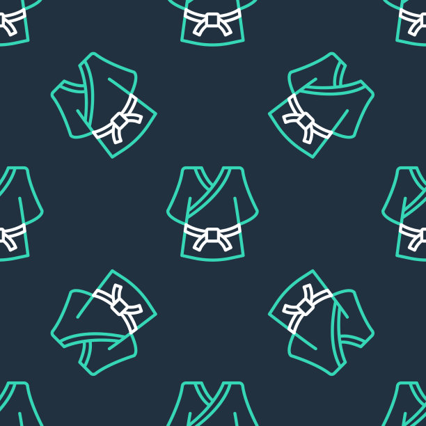 线和服图标隔离无缝图案上图片下载