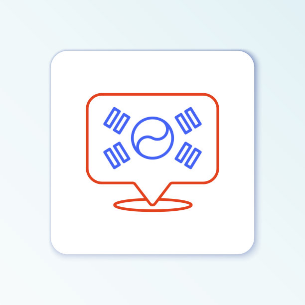 线位置韩国图标孤立的白色图片下载