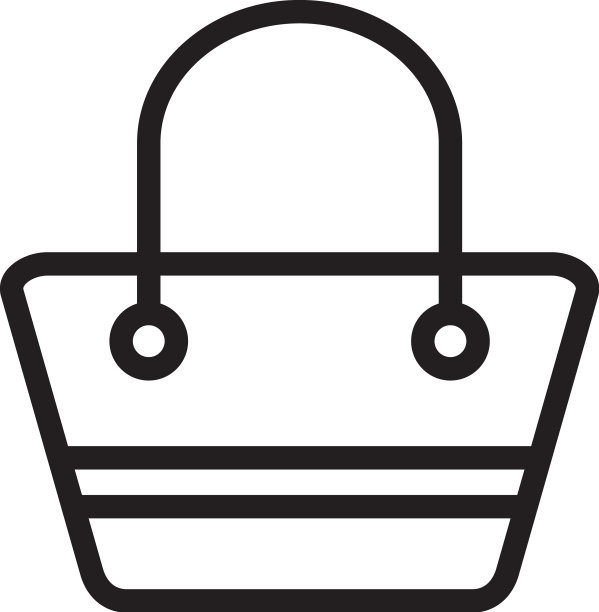 袋子图标模板黑色可编辑图片下载