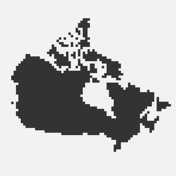 加拿大地图的像素黑色加拿大地图图片下载