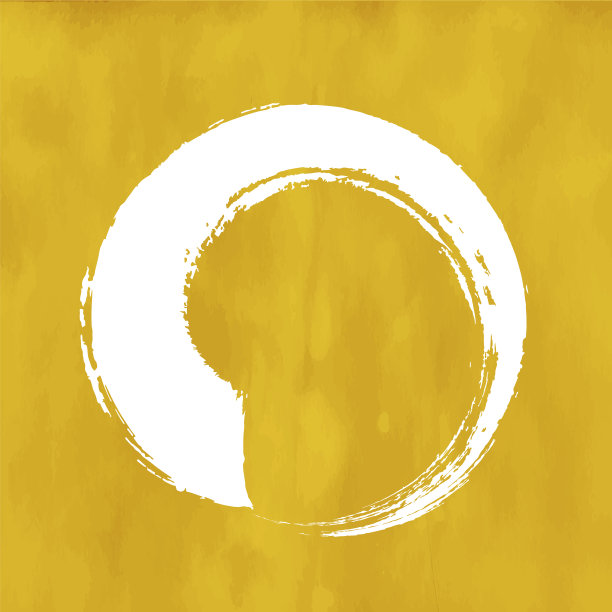 白色的笔刷字符在金色的背景图片下载