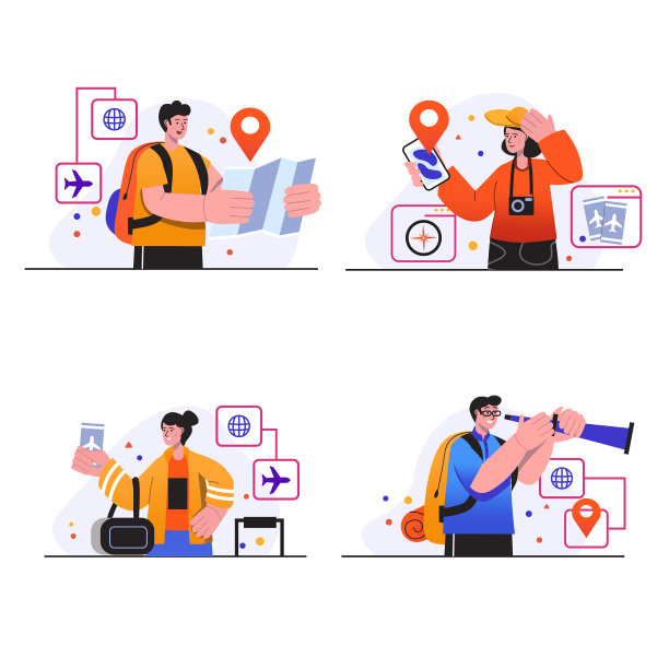 旅行的人概念场景设定图片下载
