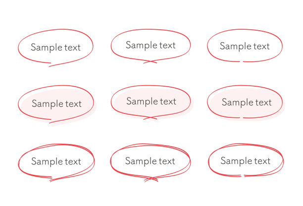 插图集手绘圆圈，点，标题，和标题框架。图片下载