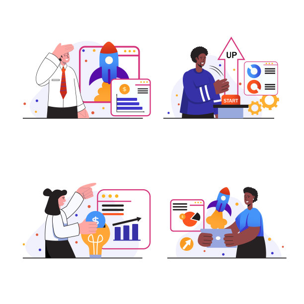 商业启动概念场景设置图片下载