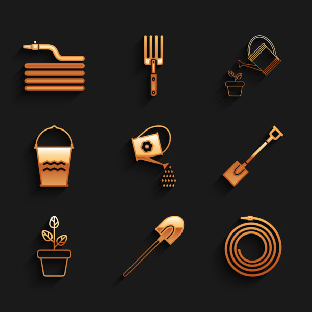 设置浇水罐、花园铲水管或消防水管图片下载