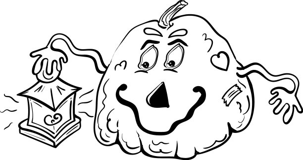 南瓜杰克与节日符号卡通图片下载