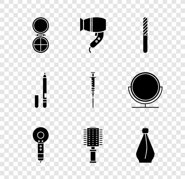 用镜子吹风机指甲固定粉底图片下载