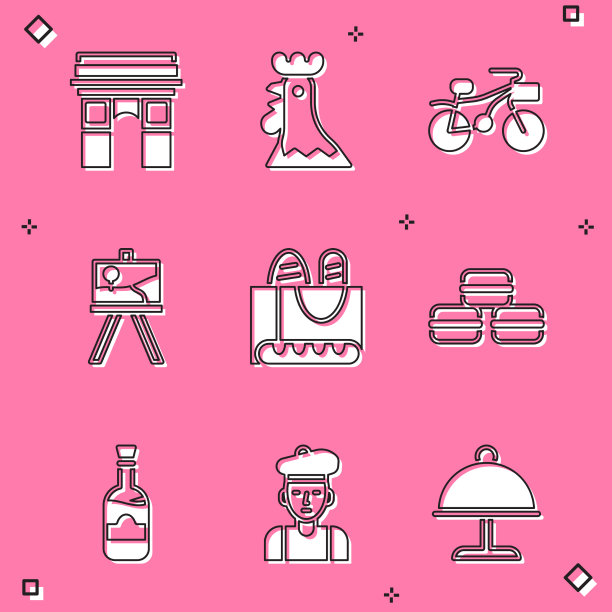 设置凯旋门法国公鸡自行车架图片下载