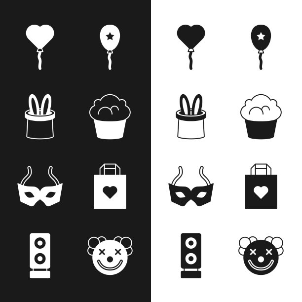 放松饼魔术师的帽子和兔子耳朵气球图片下载