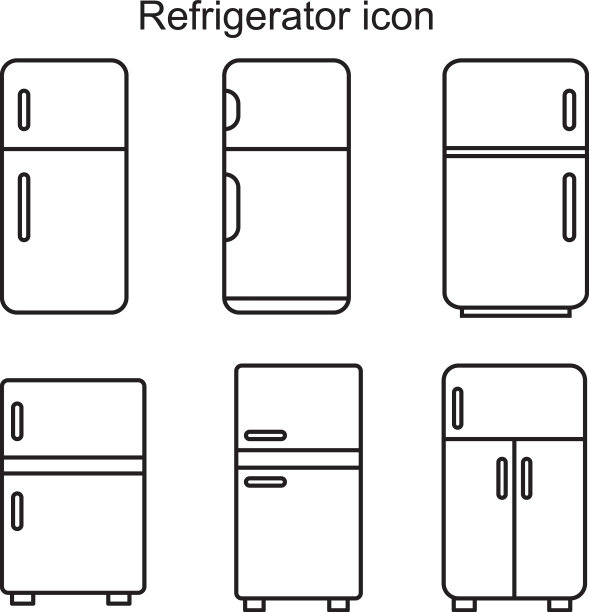 冰箱图标模板黑色可编辑图片下载