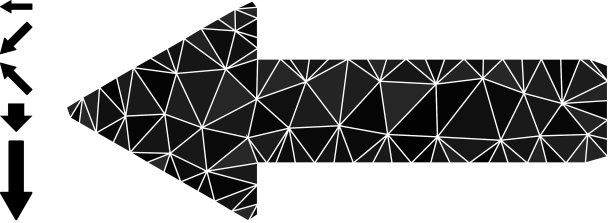 左箭头三角形图标和其他图标图片下载