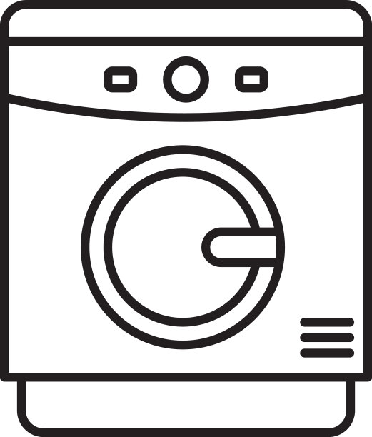 洗衣机图标模板黑色可编辑图片下载