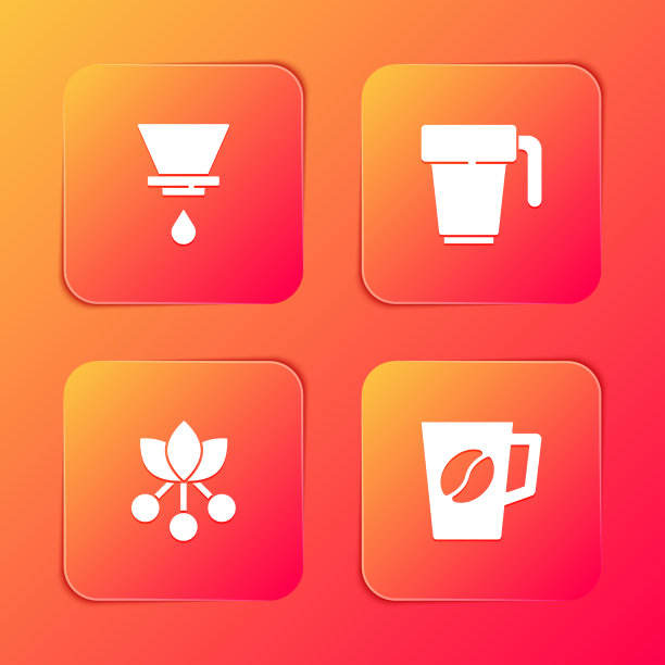 设置v60咖啡机咖啡杯豆枝和图片下载