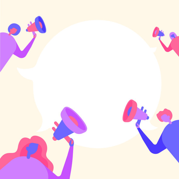 一群人拿着扩音器画画图片下载