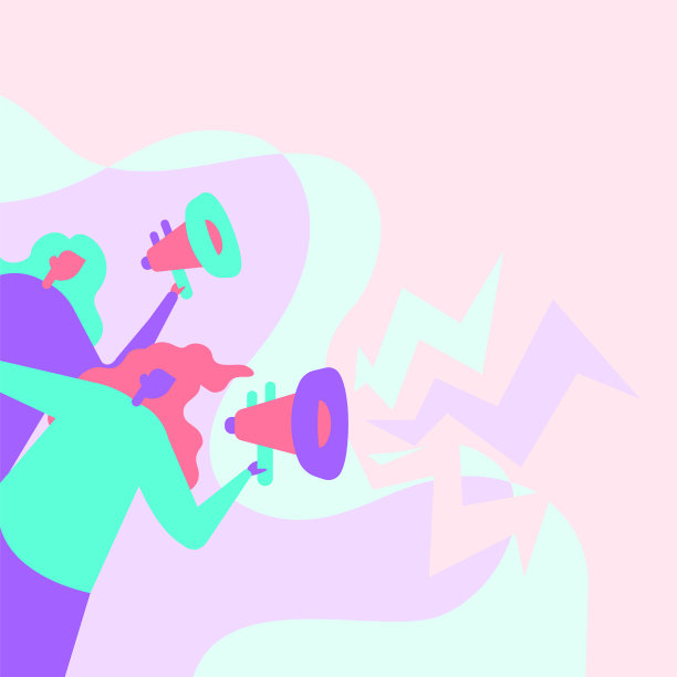 女人们大声地拿着扩音器图片下载