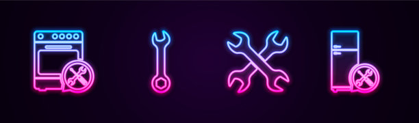 固定线炉服务扳手，十字扳手和图片下载