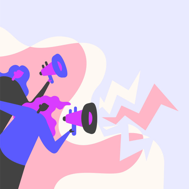 女人们大声地拿着扩音器图片下载