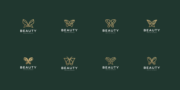 一套极简奢华的标志线艺术图片下载