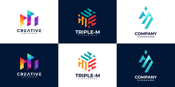 收集的字母m标志设计束图片下载