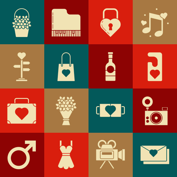 装上情人节爱心相机的信封图片下载